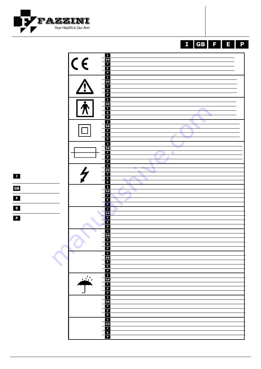 Fazzini F-30 Series Instructions For Use Manual Download Page 27