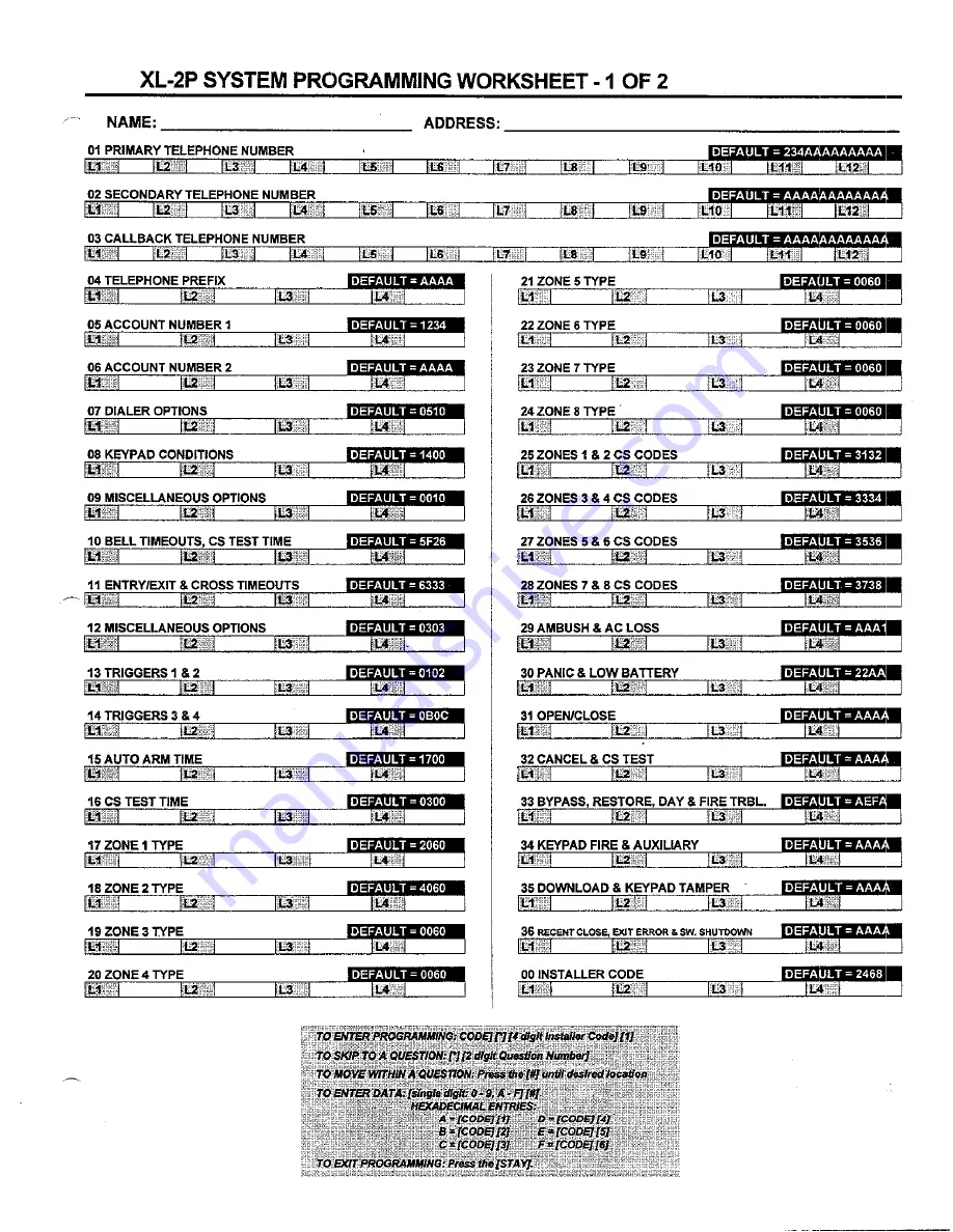 FBII XL-2P Installation Instructions Manual Download Page 62