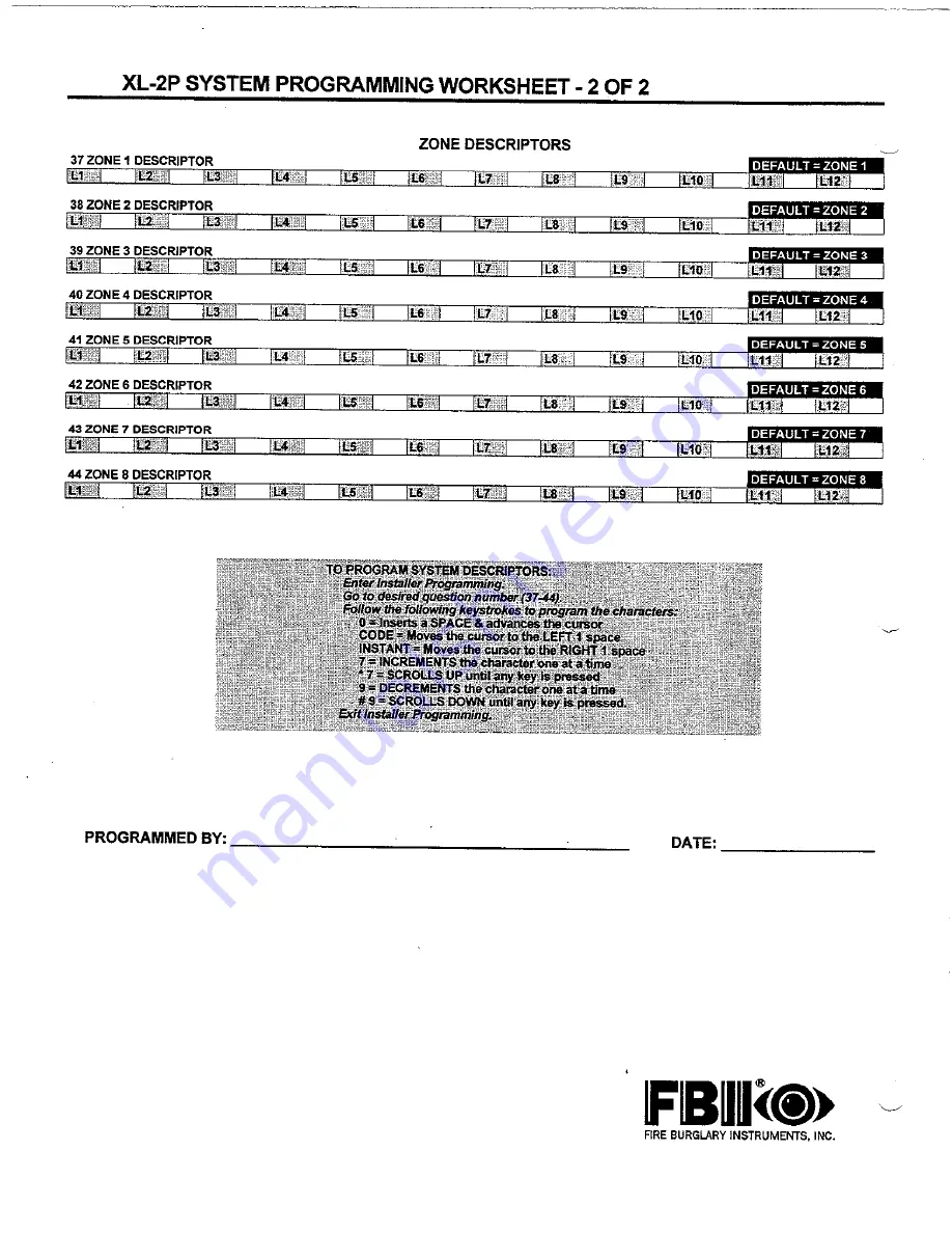 FBII XL-2P Installation Instructions Manual Download Page 63