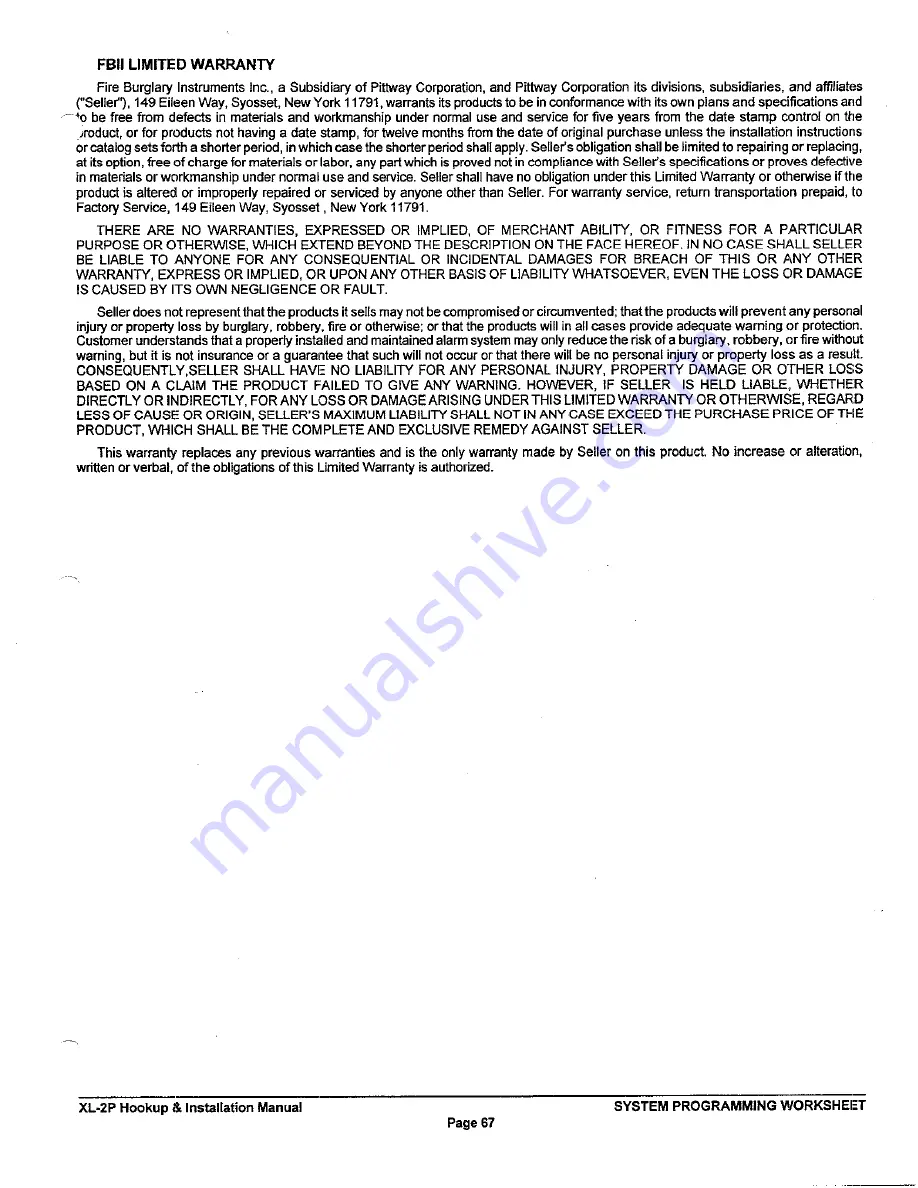 FBII XL-2P Installation Instructions Manual Download Page 66