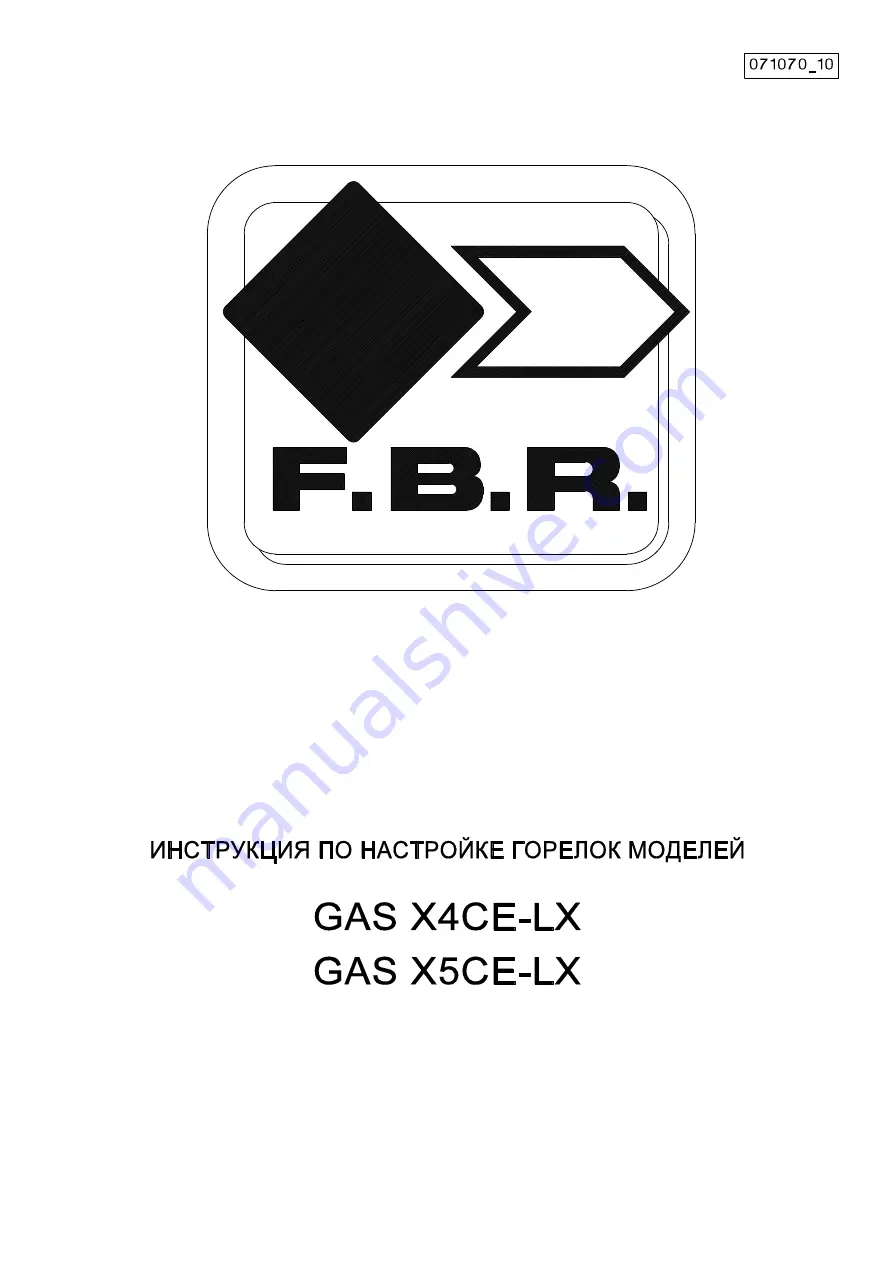 FBR GAS X0CE Скачать руководство пользователя страница 1