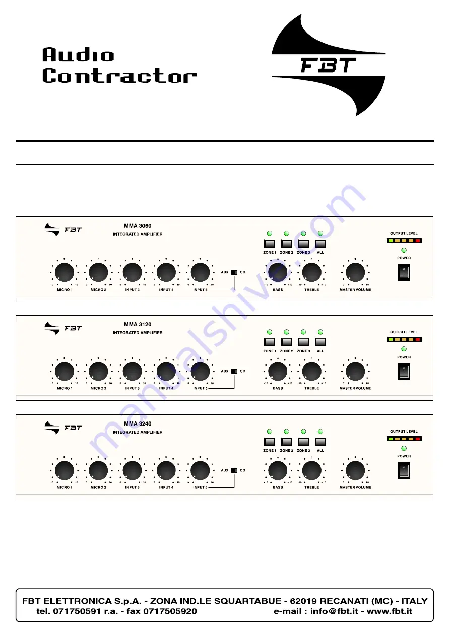 Fbt MMA 3120 Instructions For Use Manual Download Page 1