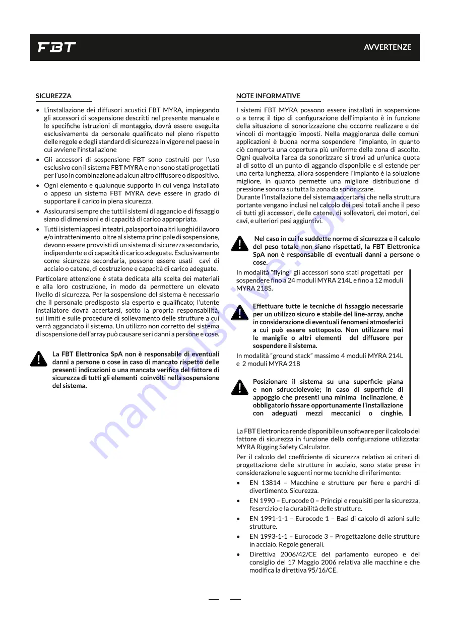 Fbt Myra 214L Manual Download Page 4