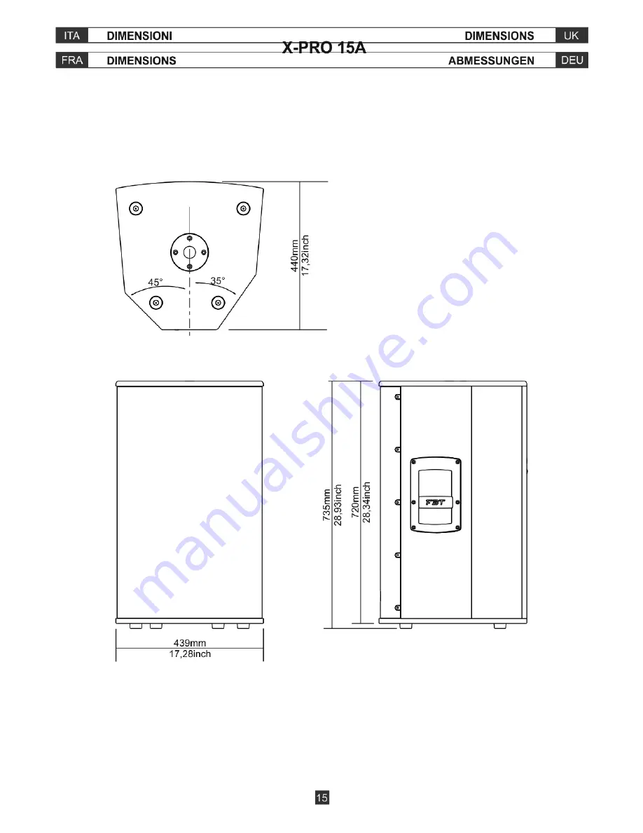 Fbt X-Pro 15A Operating Manual Download Page 18