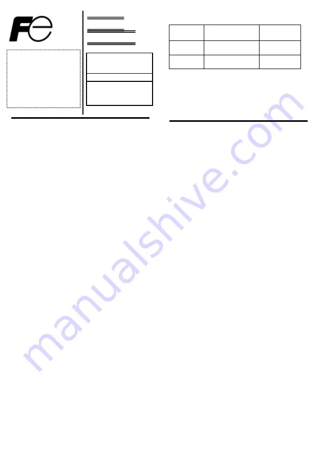 FE FJ-B40 Instruction Manual Download Page 1