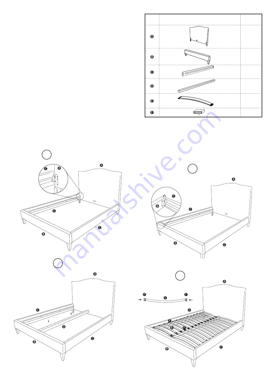 feather&black Cameron Bedstead Assembly Manual Download Page 2