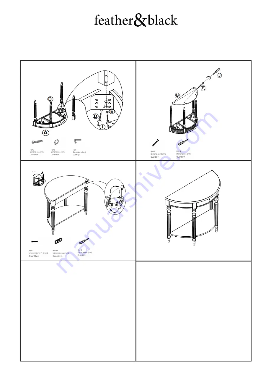 feather&black Loire Console Table Assembly Instructions Download Page 4