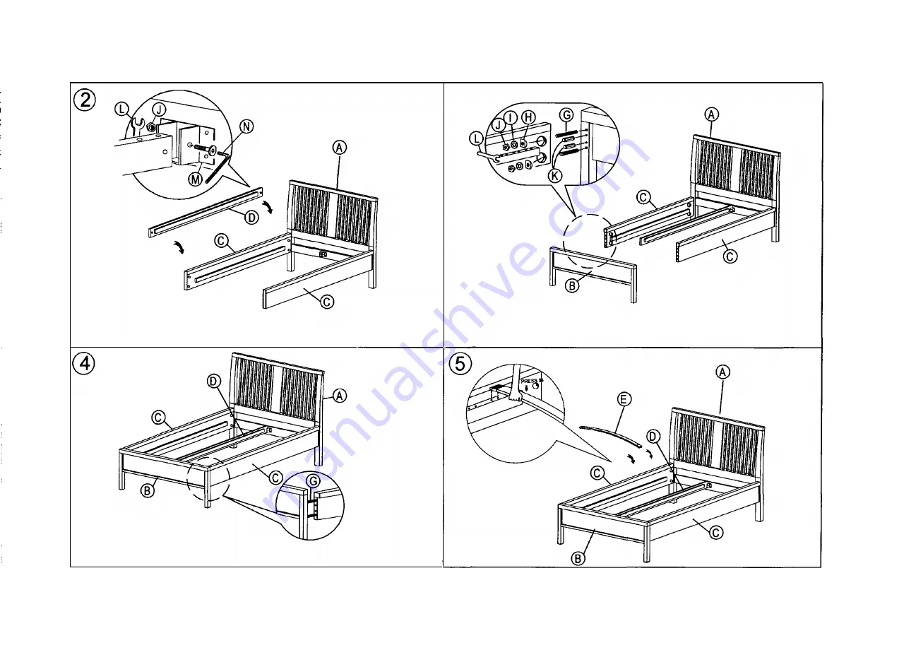 feather&black Mala Double Bed Assembly Instructions Download Page 3