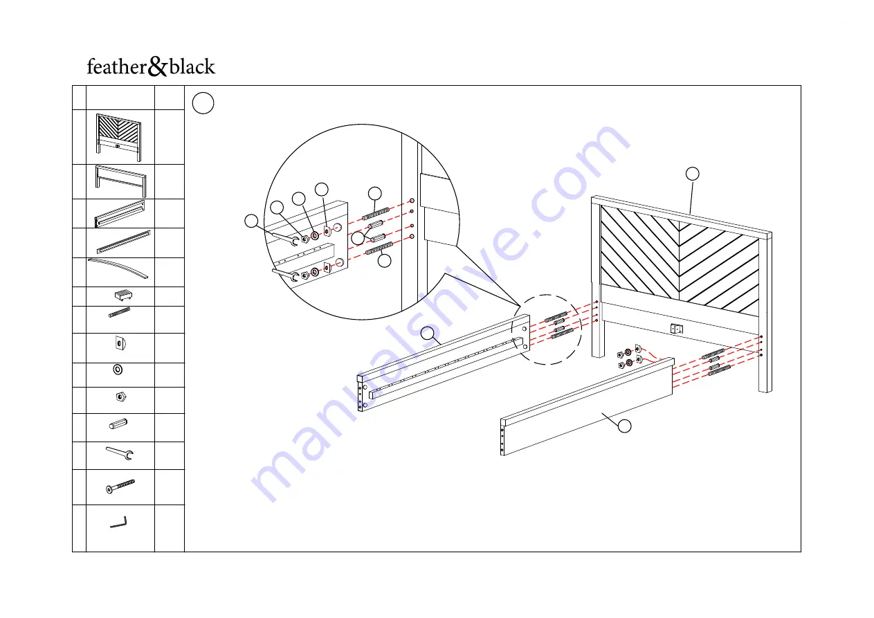 feather&black Mala Parquet Bedstead Double Скачать руководство пользователя страница 2