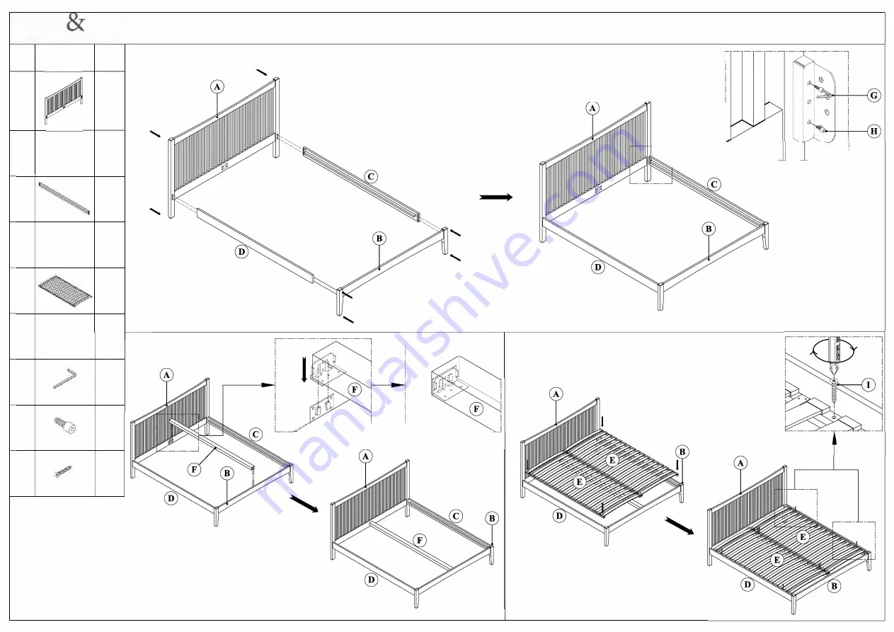 feather&black Marblehead Bed Assembly Instructions Download Page 2