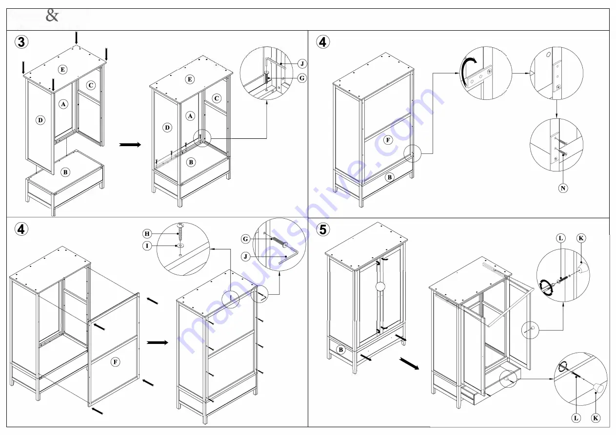 feather&black Marblehead Wardrobe Assembly Instructions Download Page 3