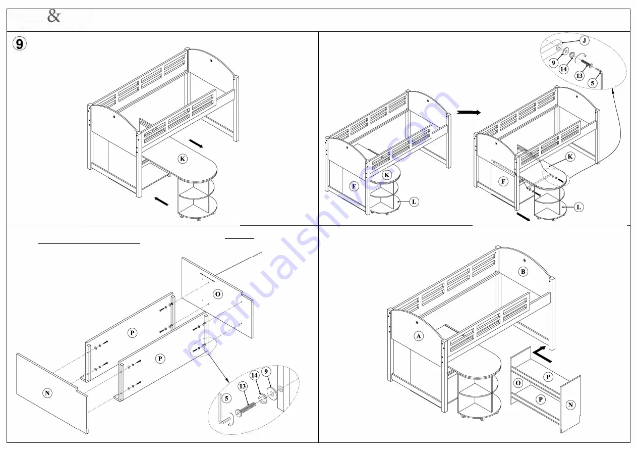 feather&black Noah Midsleeper Assembly Instructions Manual Download Page 9