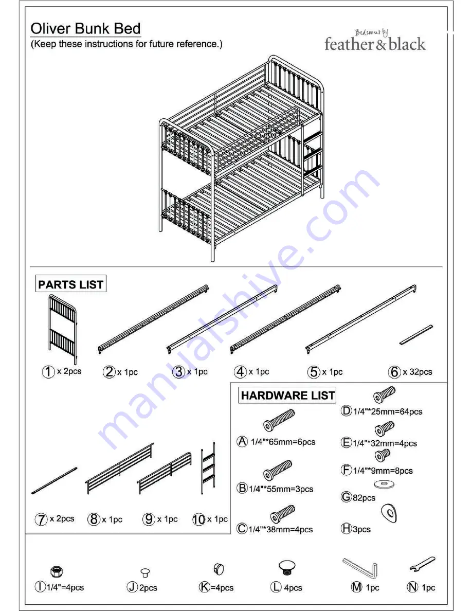 feather&black Oliver Assembly Manual Download Page 3