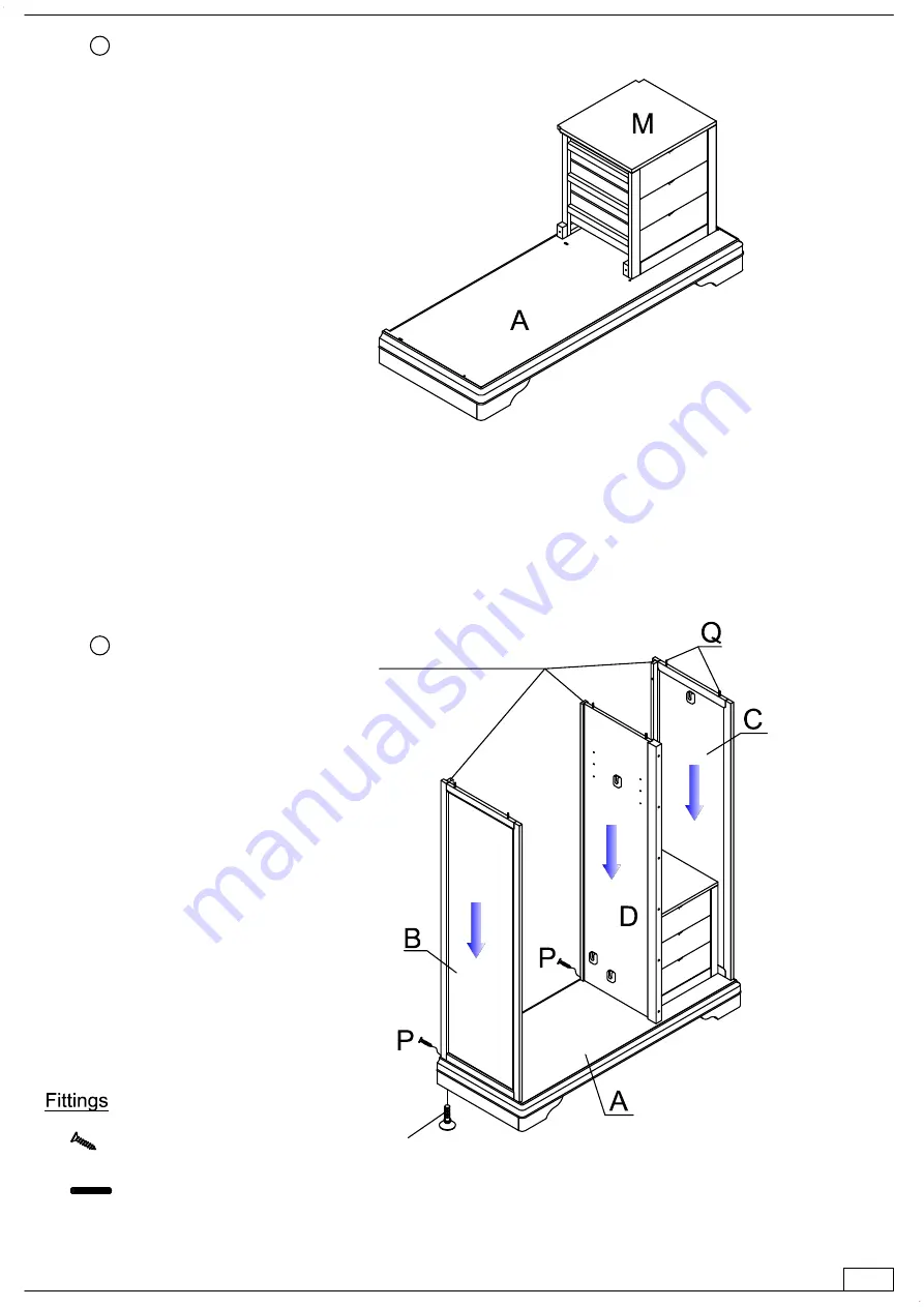 feather&black Provence 3 Door Wardrobe Step By Step Assembly Instructions Download Page 3