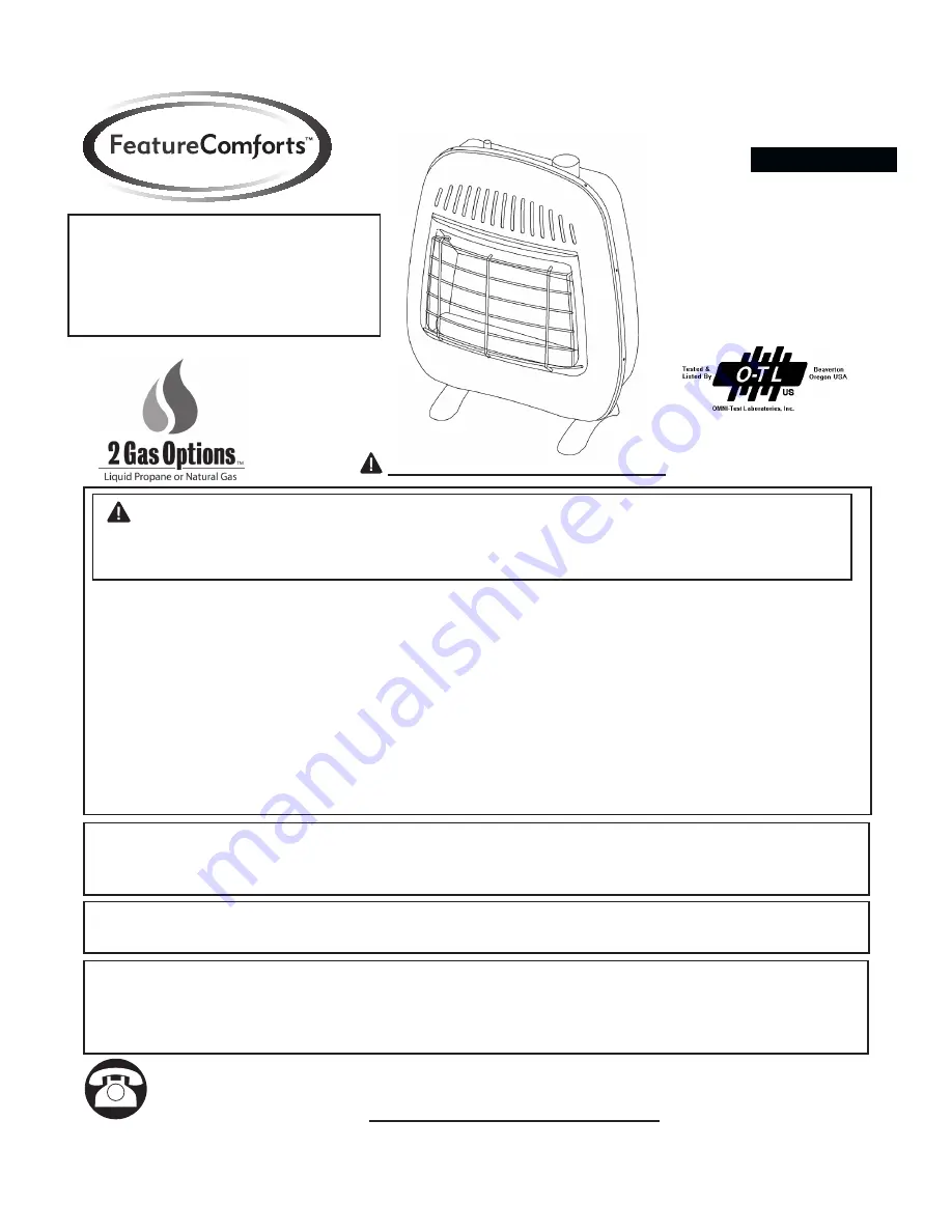 FeatureComforts MD100TBE Installation & Operation Instructions Download Page 1