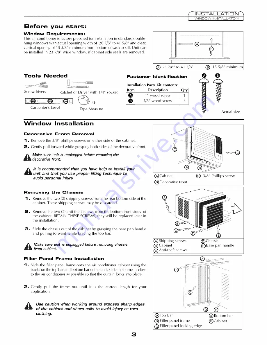 Fedders 23-23-0355N-003 s Installation & Operation Manual Download Page 3