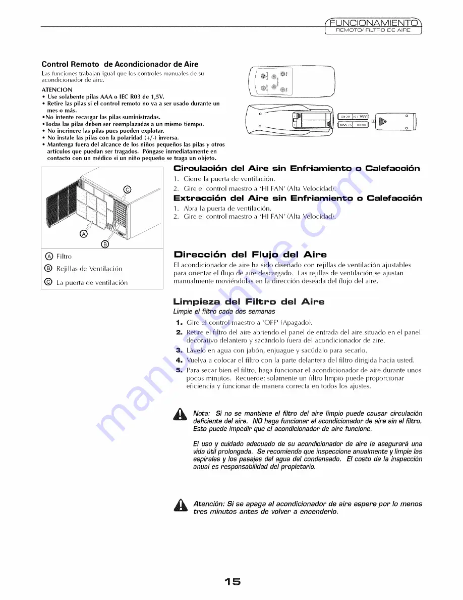 Fedders 23-23-0355N-003 s Installation & Operation Manual Download Page 15