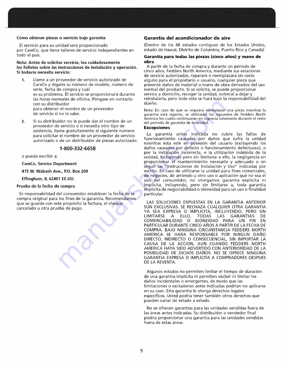 Fedders A6P09D2COM Manual Download Page 20