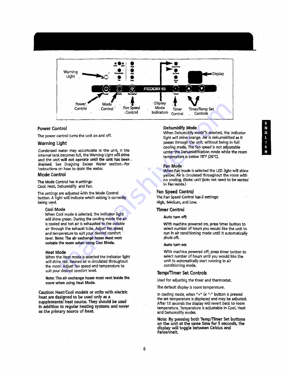 Fedders AEP09D2B Operating Instructions Manual Download Page 7