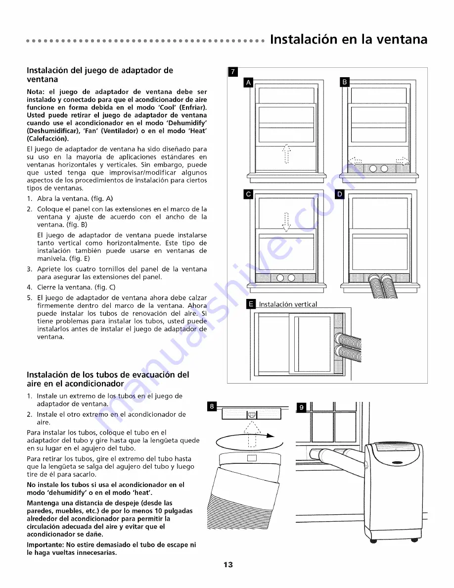 Fedders MEP09D2BC0B Installation & Operation Manual Download Page 13