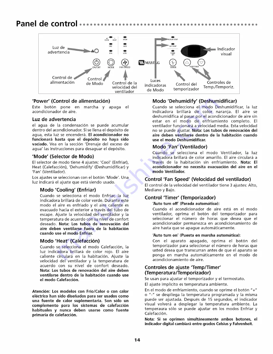 Fedders MEP09D2BC0B Installation & Operation Manual Download Page 14