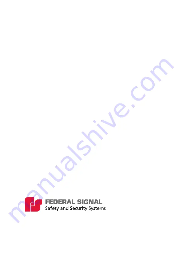 Federal Signal Corporation IMPAXX Series Installation And Maintenance Manual Download Page 20