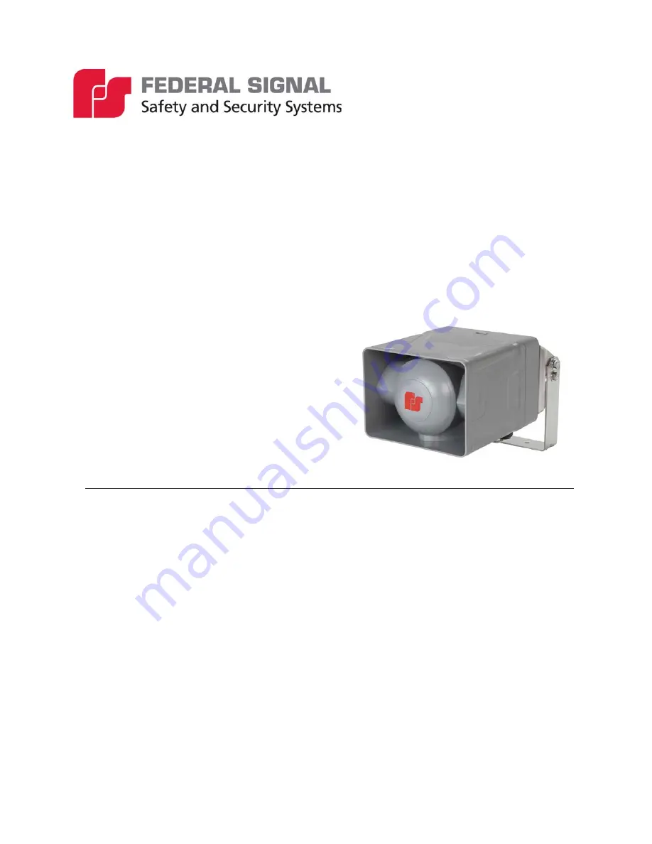 Federal Signal Corporation Informer100 Speaker Скачать руководство пользователя страница 1