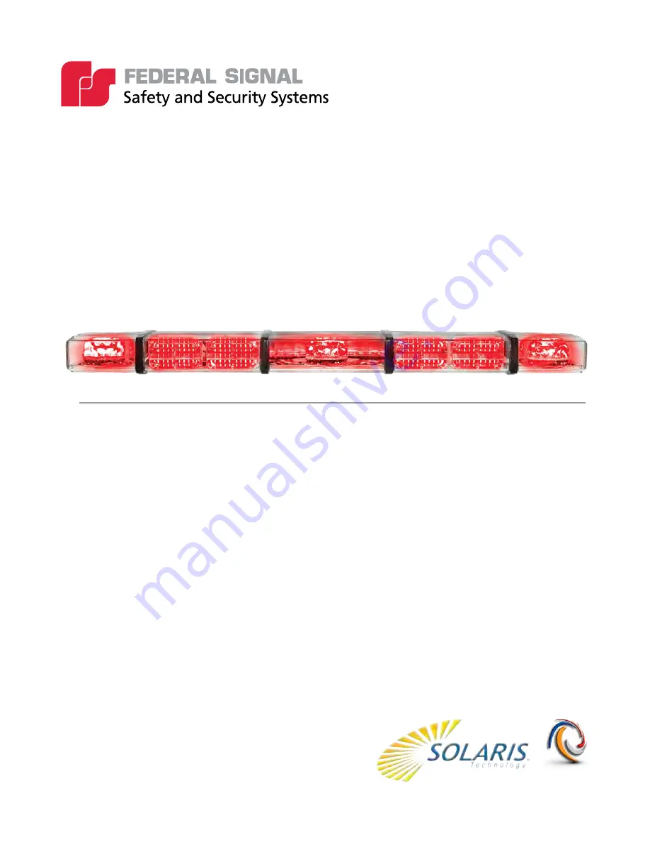 Federal Signal Corporation Navigator Lightbar Installation, Operation And Service Instructions Download Page 1
