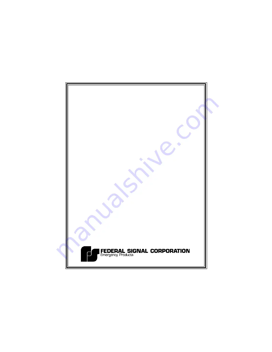 Federal Signal Corporation PA300 Series 690009 Installation And Operating Instructions Manual Download Page 2