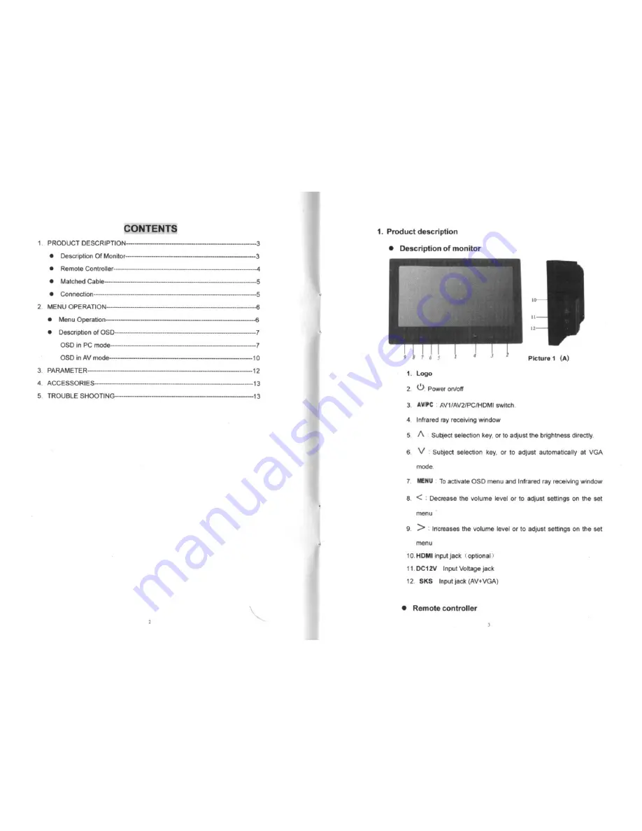 Feelworld FW819AH-450 Operation Manual Download Page 3