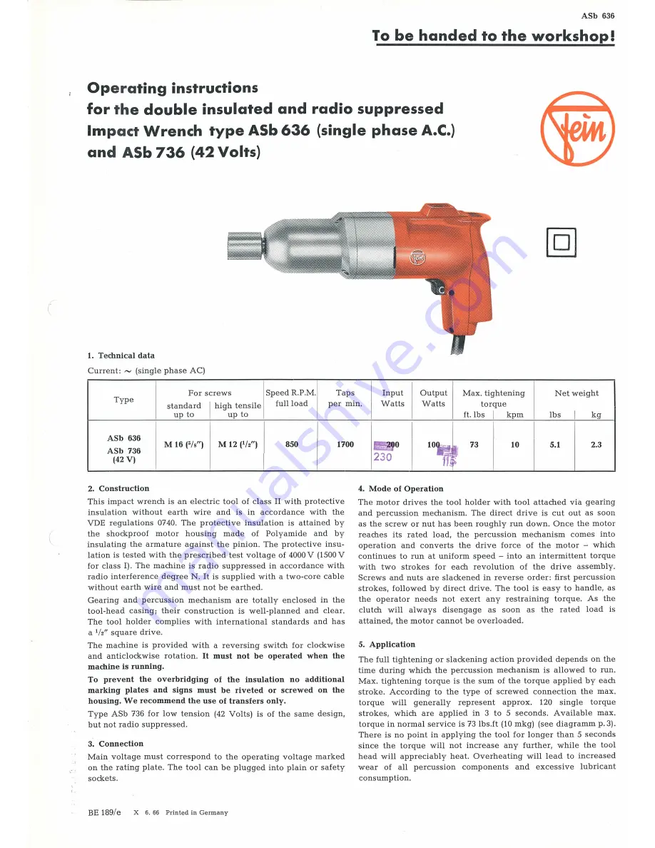 Fein ASb 636 Operating Instructions Download Page 1