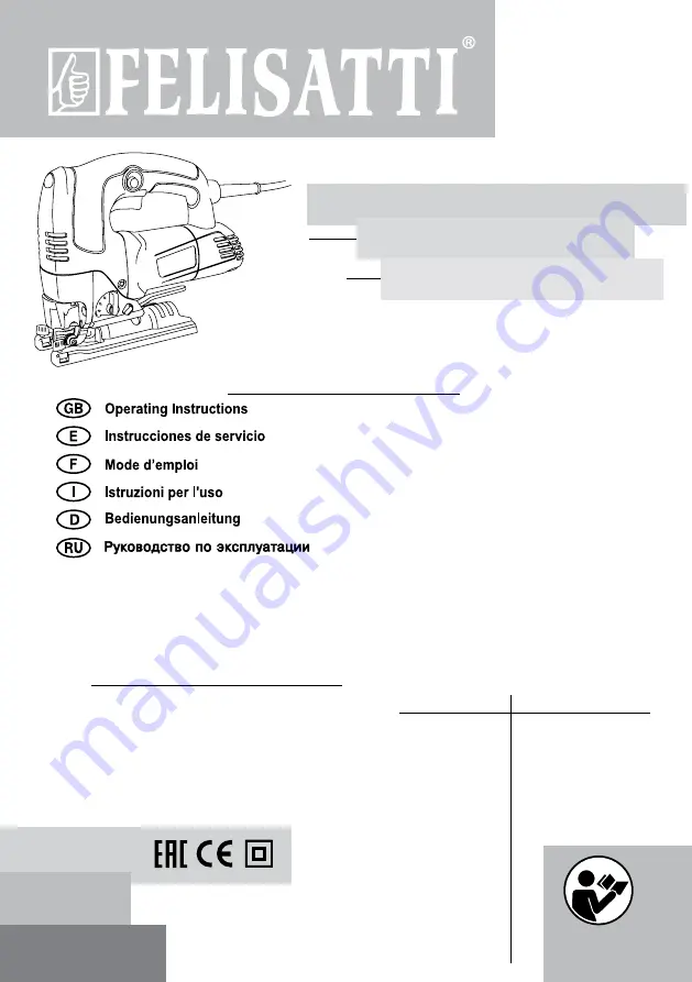 Felisatti JS85/701 Operating Instructions Manual Download Page 1