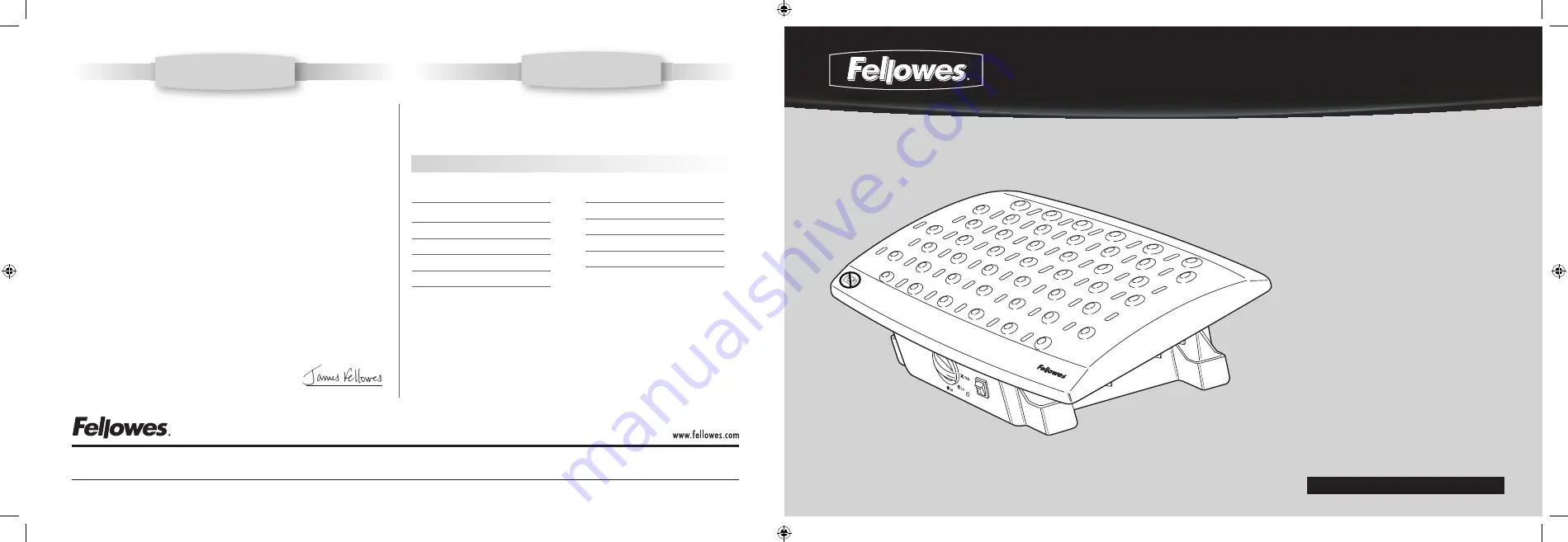 Fellowes Climate Control Pedi Relief Owner'S Manual Download Page 1