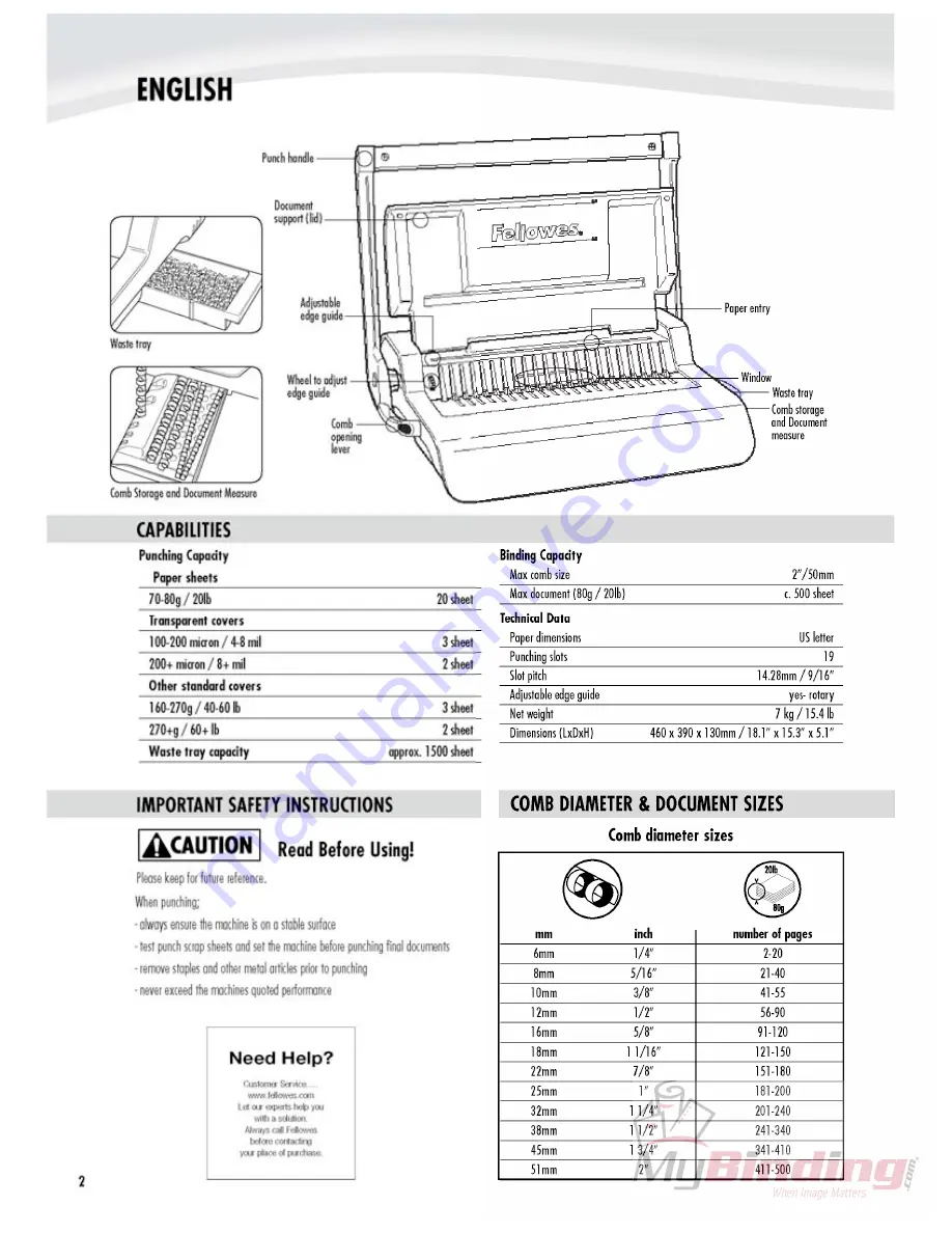 Fellowes Quasar E 500 Instruction Manual Download Page 3