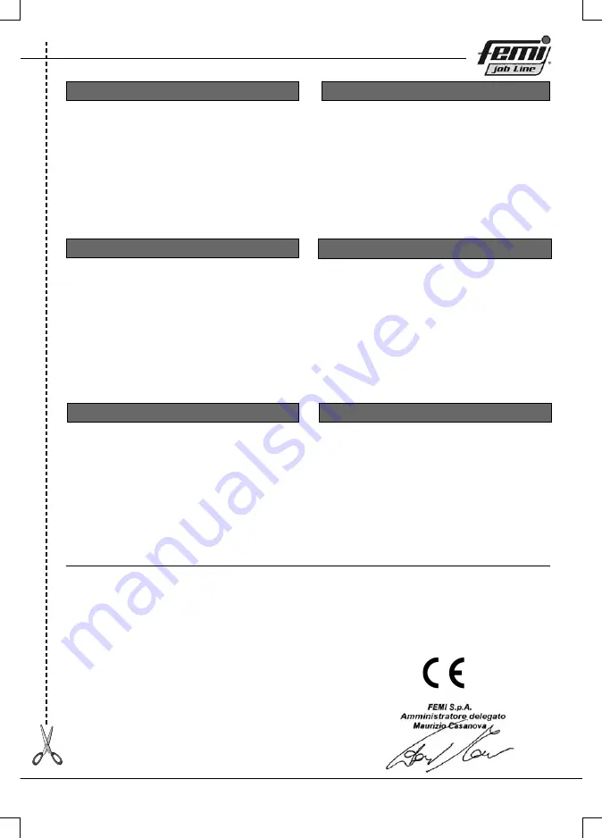 Femi job FLEXICUT 1140E Translation Of The Original Instructions Download Page 109