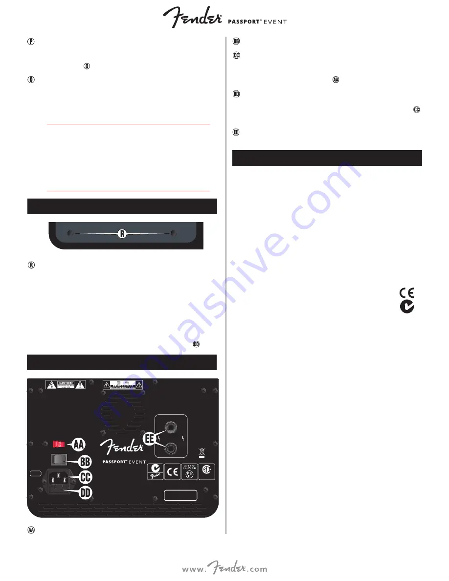 Fender 6946000000 Owner'S Manual Download Page 15