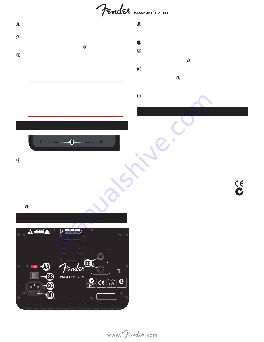 Fender 6946000000 Owner'S Manual Download Page 19