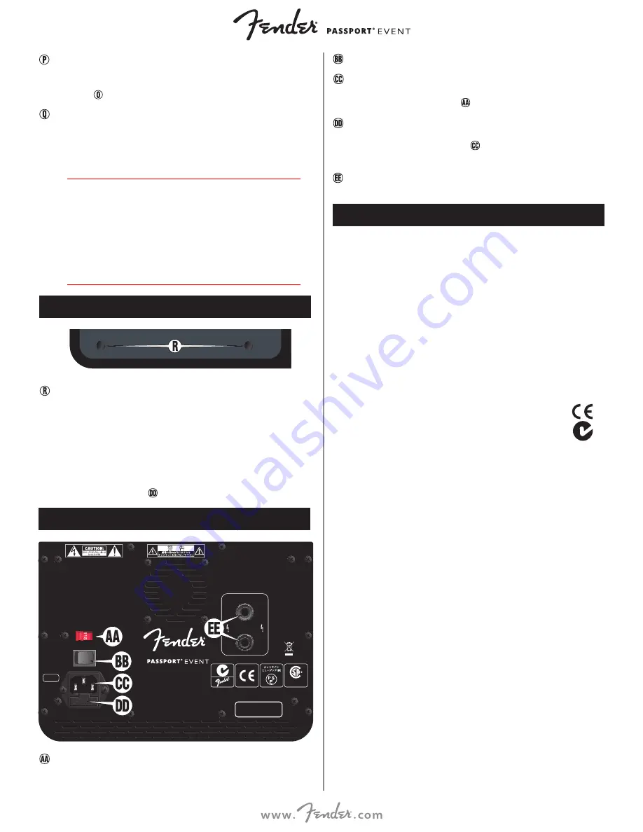 Fender 6946000000 Owner'S Manual Download Page 35