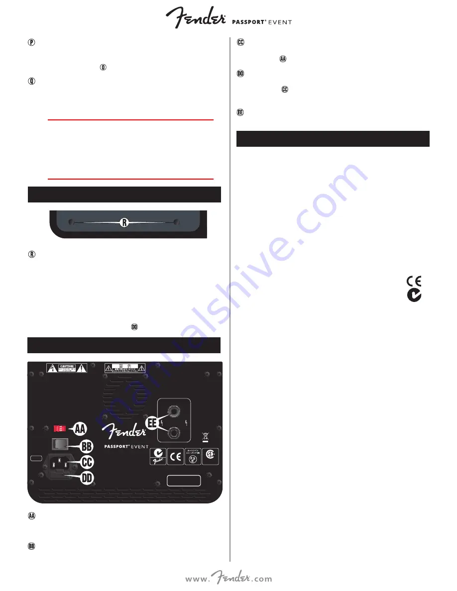 Fender 6946000000 Owner'S Manual Download Page 43