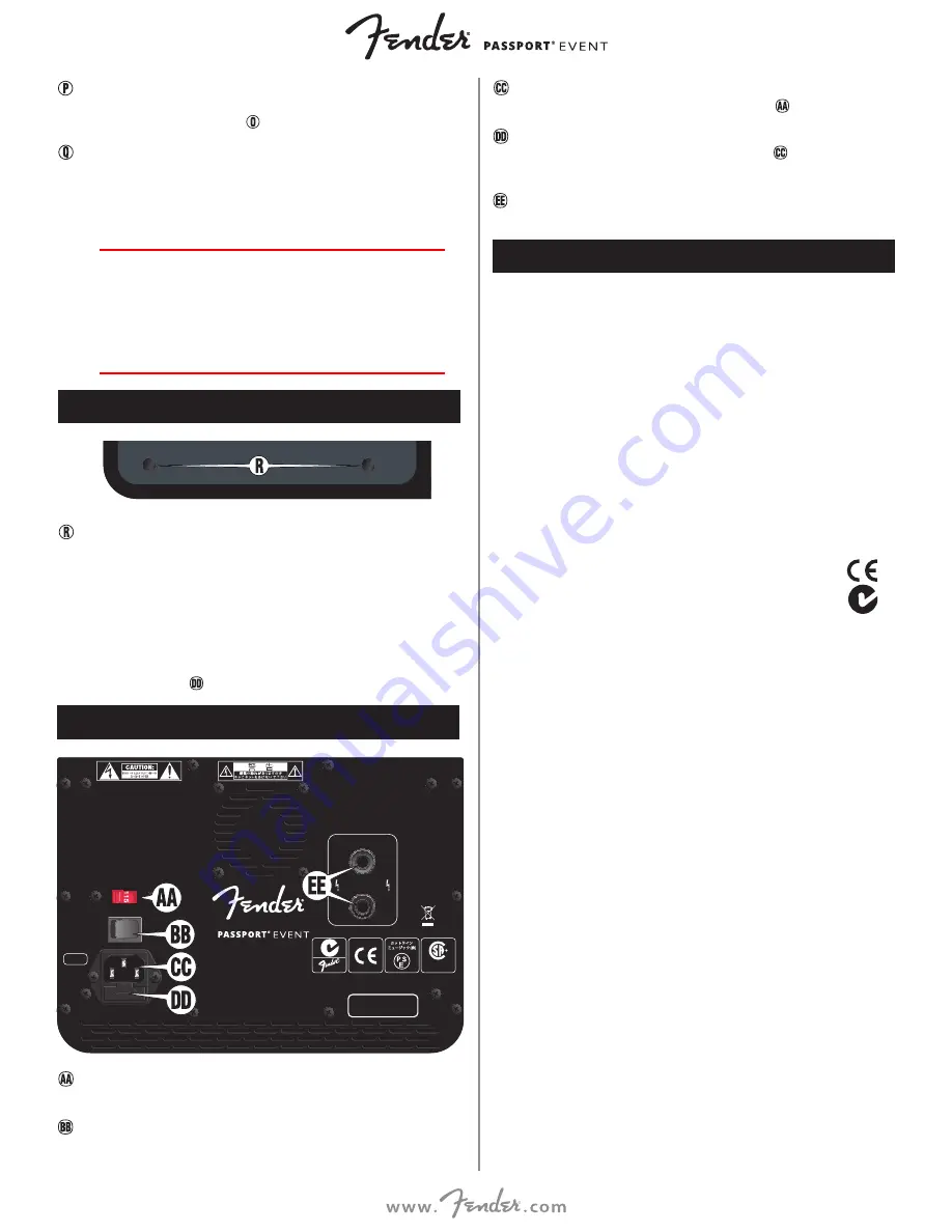 Fender 6946000000 Owner'S Manual Download Page 47