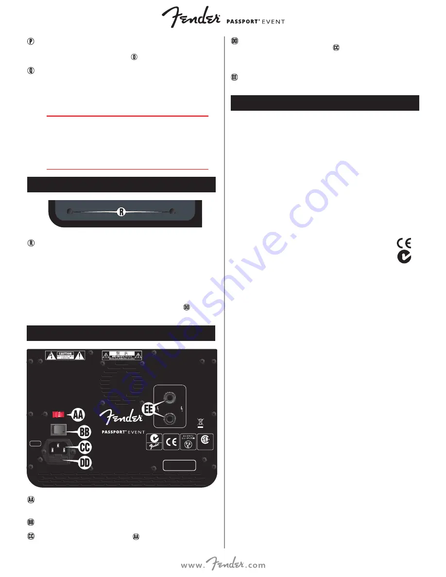 Fender 6946000000 Owner'S Manual Download Page 51