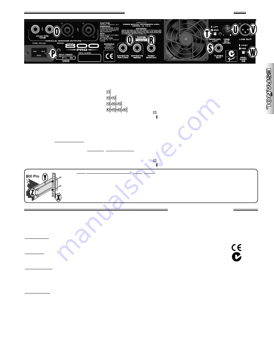 Fender 800 Pro Operating Instructions Manual Download Page 9