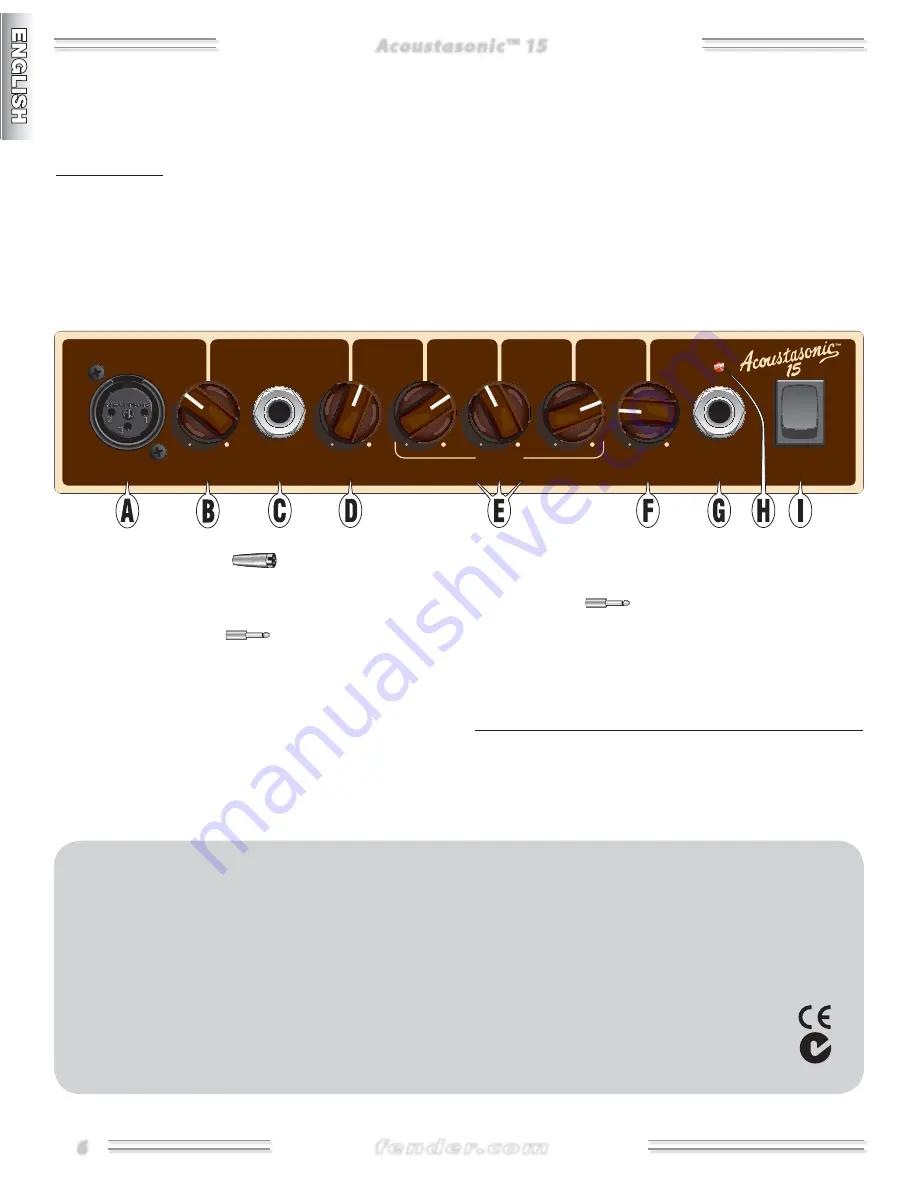 Fender ACOUSTASONIC 15 Owner'S Manual Download Page 6