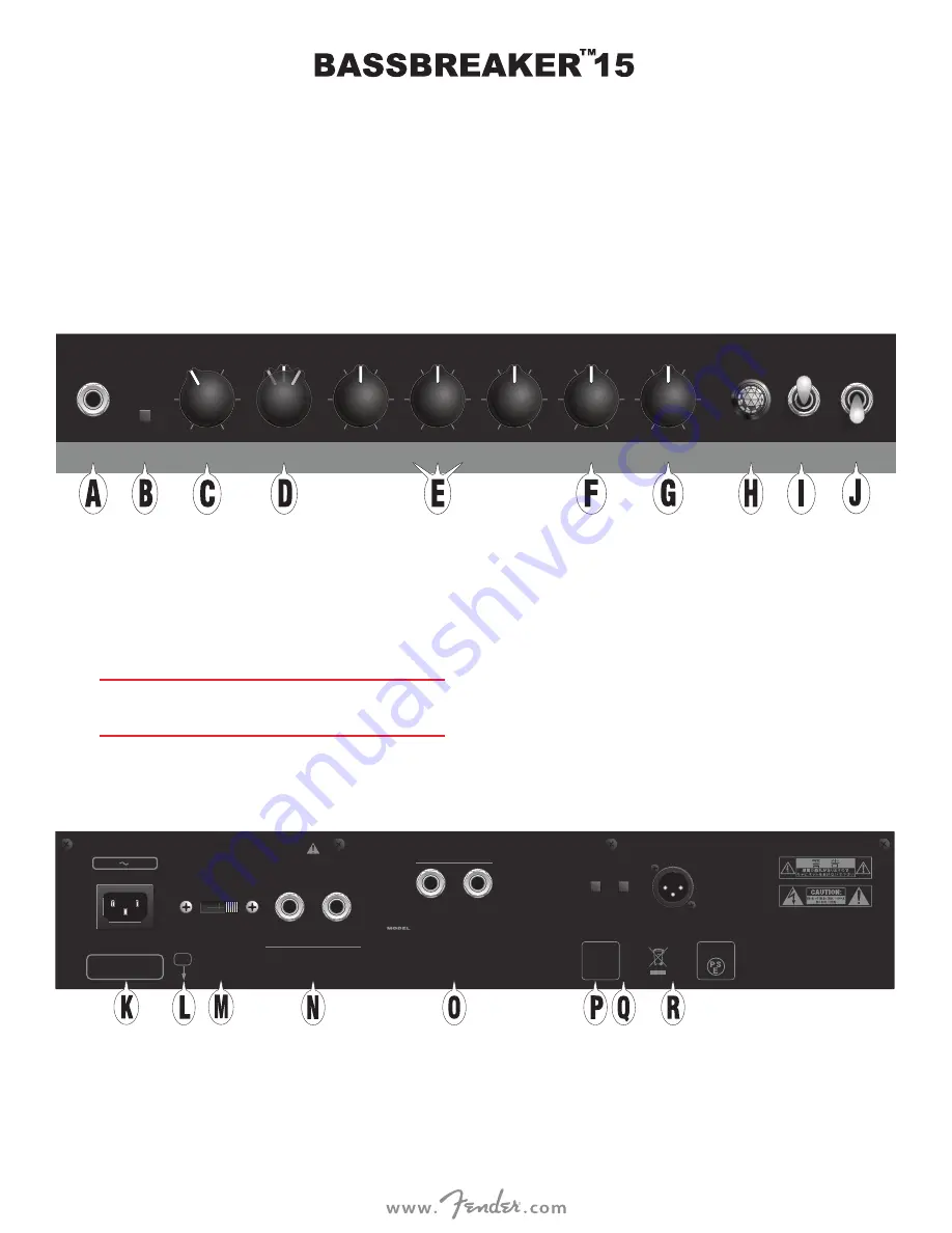 Fender Bassbreaker 15 Owner'S Manual Download Page 6