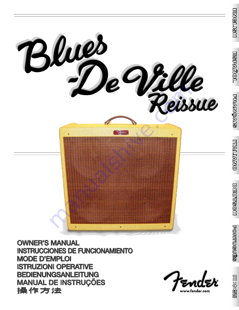 Fender Blues DeVille Reissue Owner'S Manual Download Page 1