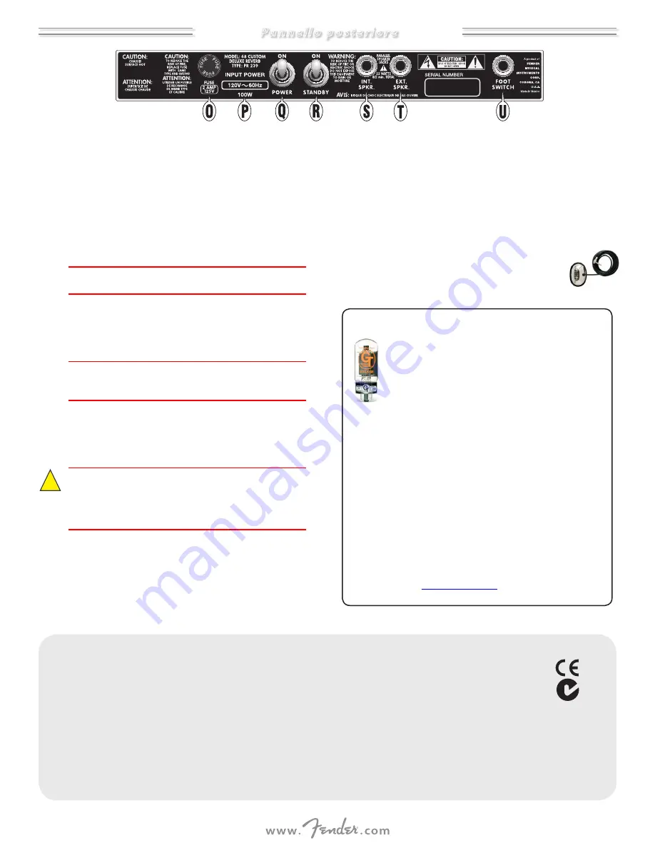 Fender Deluxe Reverb Owner'S Manual Download Page 17