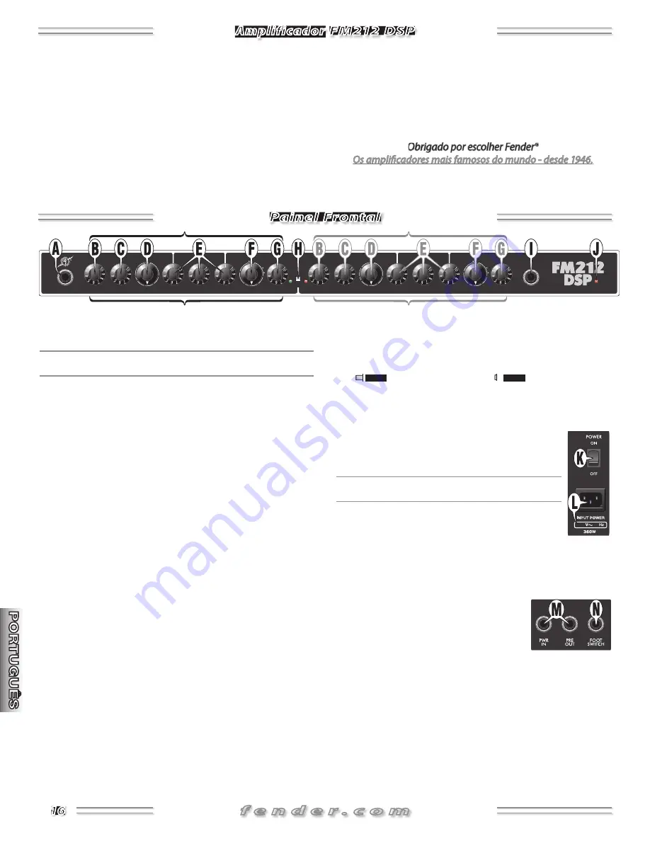 Fender Guitar FM 212 DSP Owner'S Manual Download Page 16