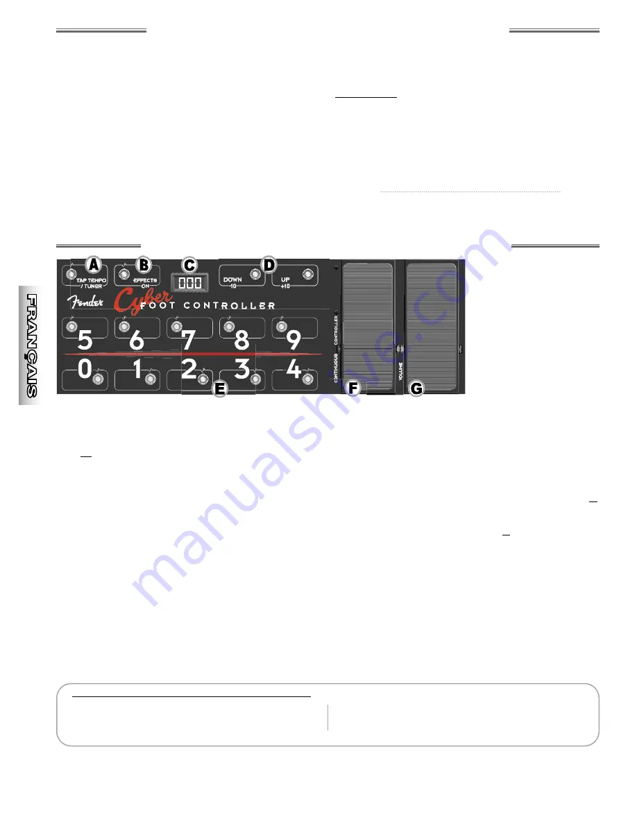 Fender Music Pedal Instruction Manual Download Page 8