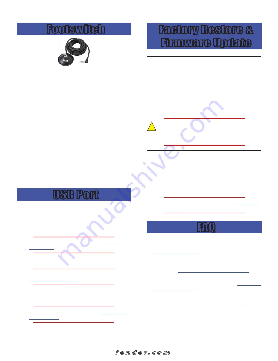 Fender MUSTANG I/II Owner'S Manual Download Page 11