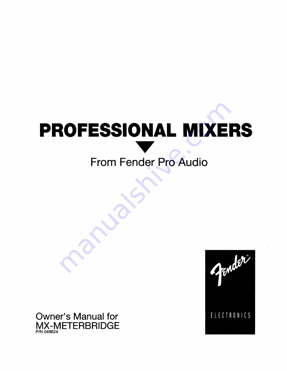 Fender MX-5200 Manual Download Page 1